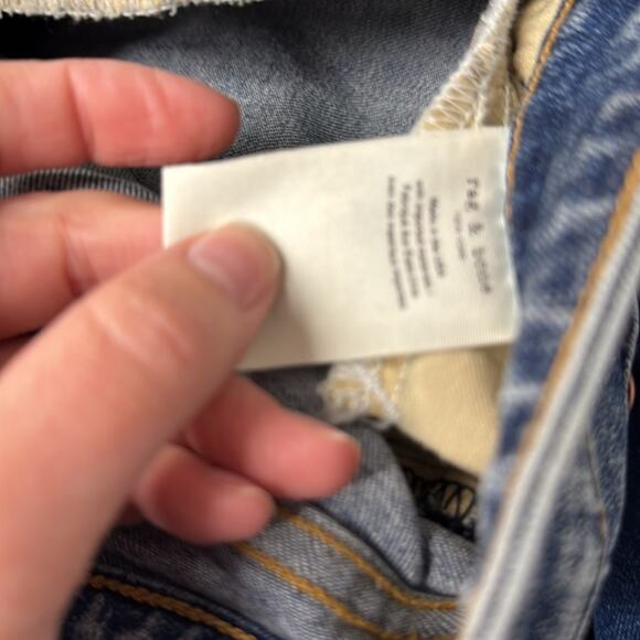 Rag & Bone Blue Nina High Rise Skinny Jeans Women 26 Button Fly Acid Wash Casual - Picture 11 of 12